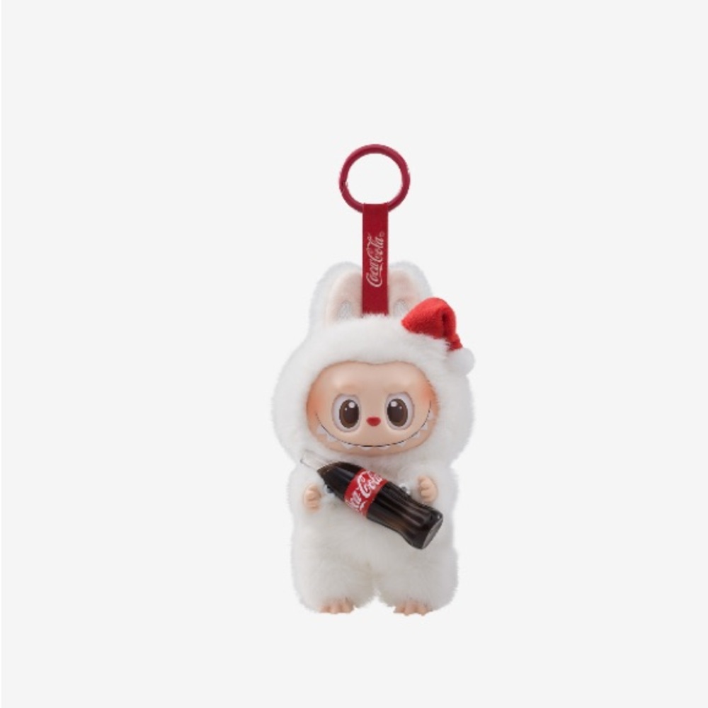 Coca-Cola Festive White and Red Plush Keychain